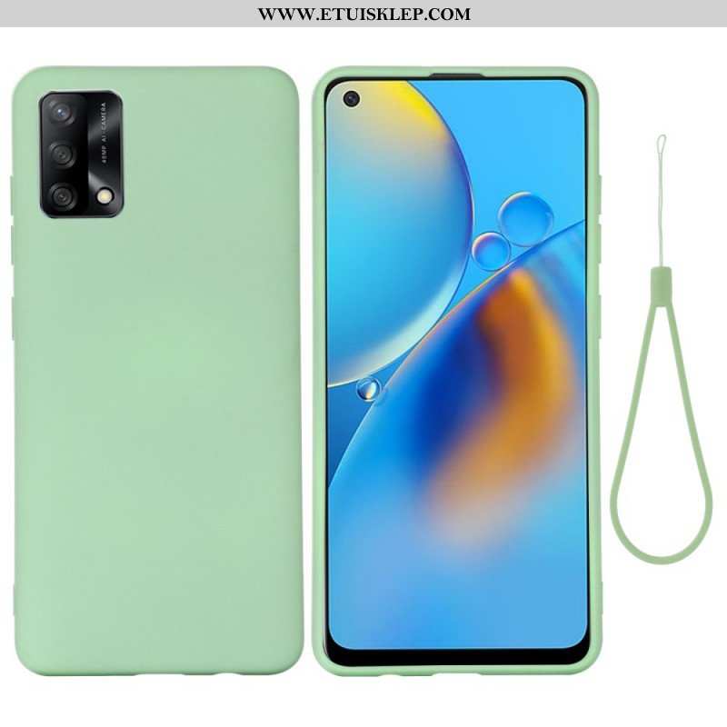 Etui do Oppo A74 4G Płynny Silikon Ze Smyczą